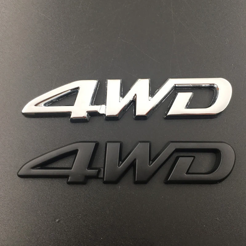

1Pcs 3D Chrome Metal Car Letters Logo 4WD Car Fender Side Rear Trunk Emblem Badge Sticker Decals