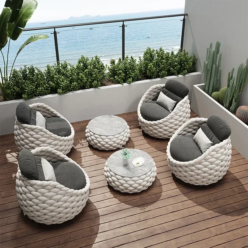 fulin Nordic luxury yard furniture outdoor rattan chair seating garden sofa set