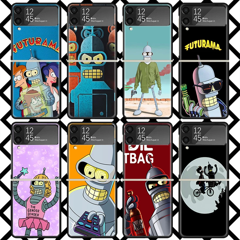 Cartoon F-Futuramas Phone Case For Samsung Z Flip 7 6 5 4 3 Galaxy ZFLIP7 ZFlip6 5G Flip5 Flip4 Flip3 5g Black Hard Cover