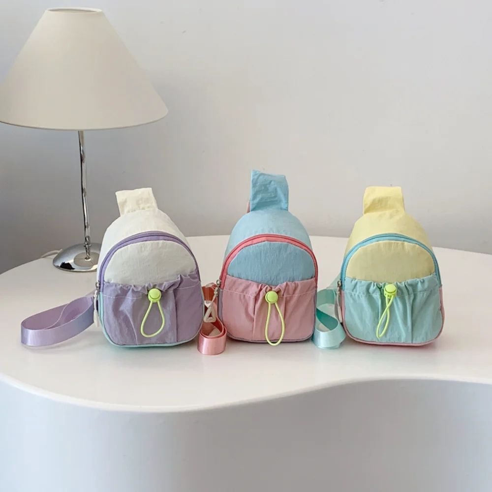 

New Fashion Children's Crossbody Bag for Boys Girls Cute Dopamine Contrasting Sweet Spliced Stylish Shoulder Bag Chest Bag Gifts