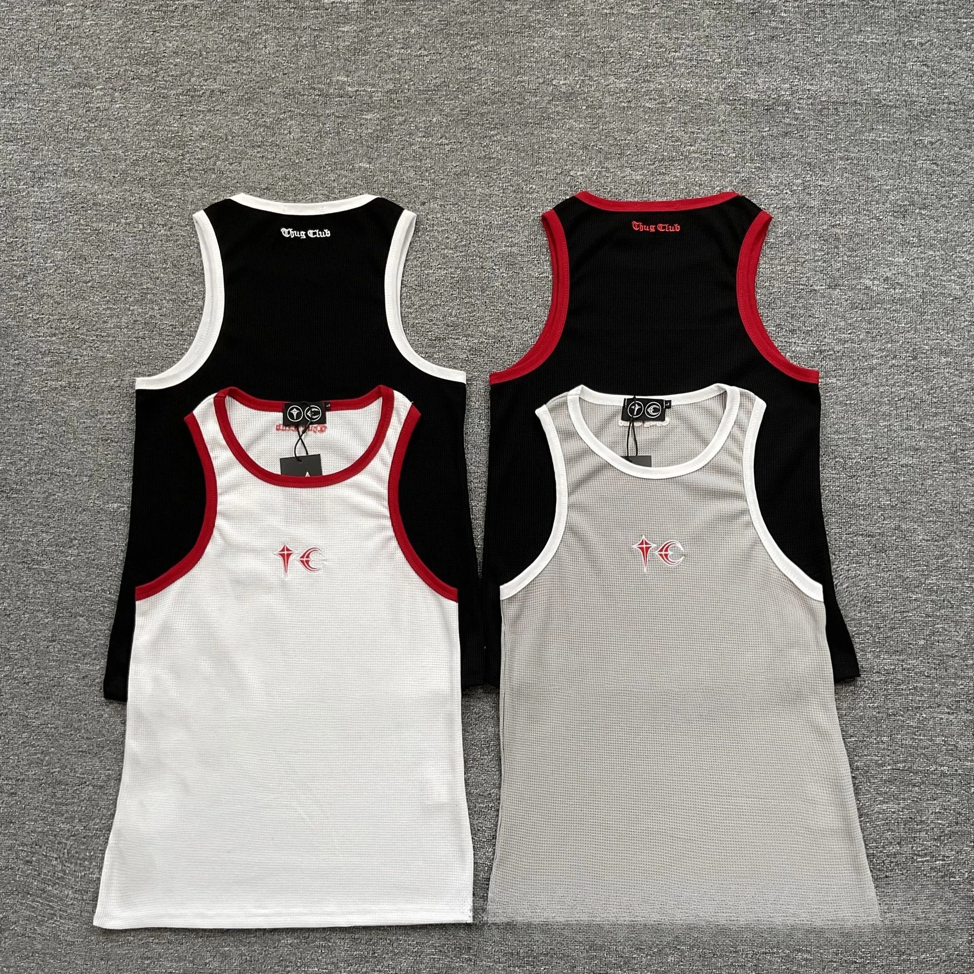 Thug Club 2026 New Star Moon Embroidered Logo Vest Summer Unisex Streetwear Hip-Hop Casual Sleeveless T-Shirt