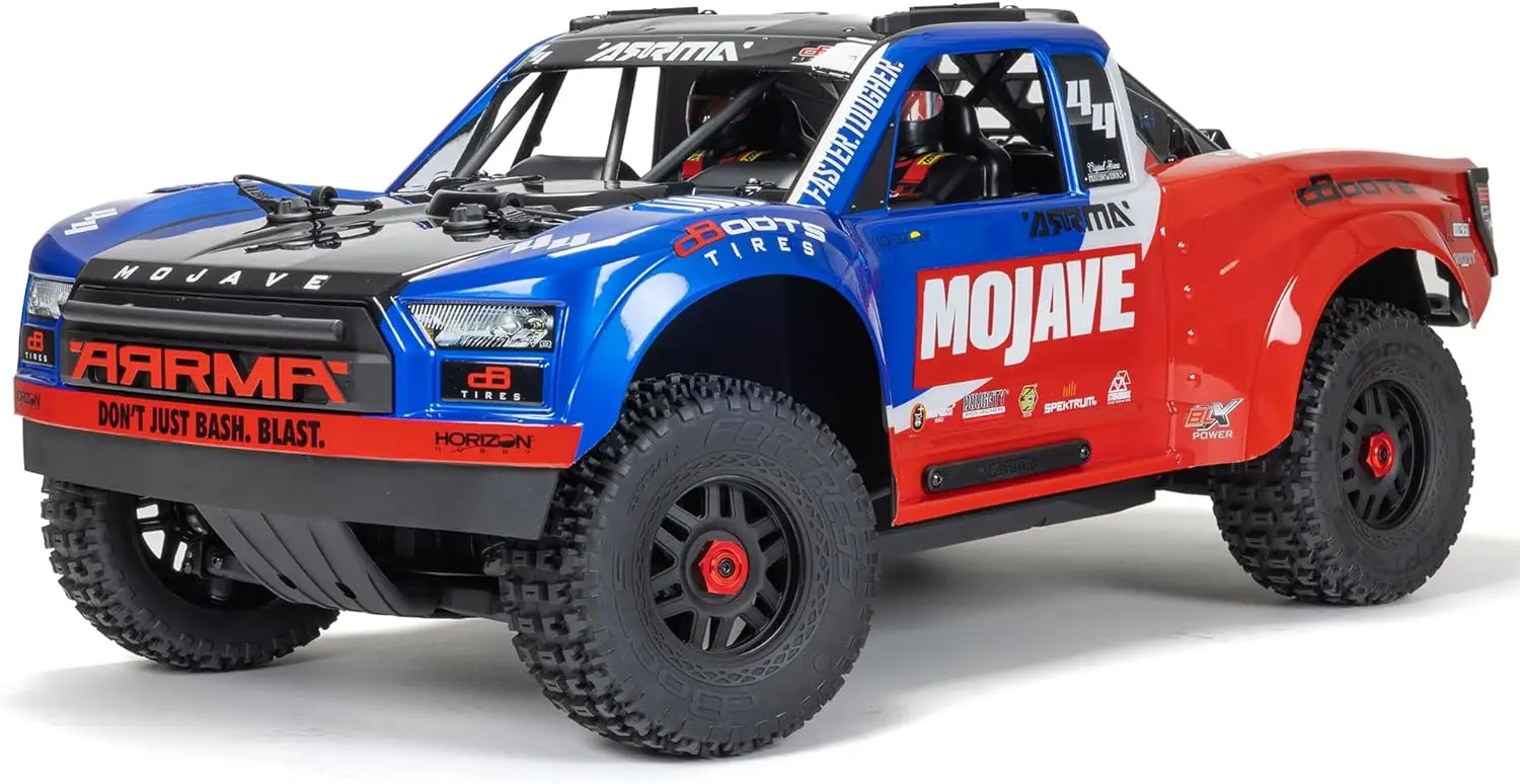 

Mojave RC Truck 4X4 4S BLX 1/8th Scale Desert Truck RTR (Battery and Charger Not Included) Blue/Red ARA4404T2