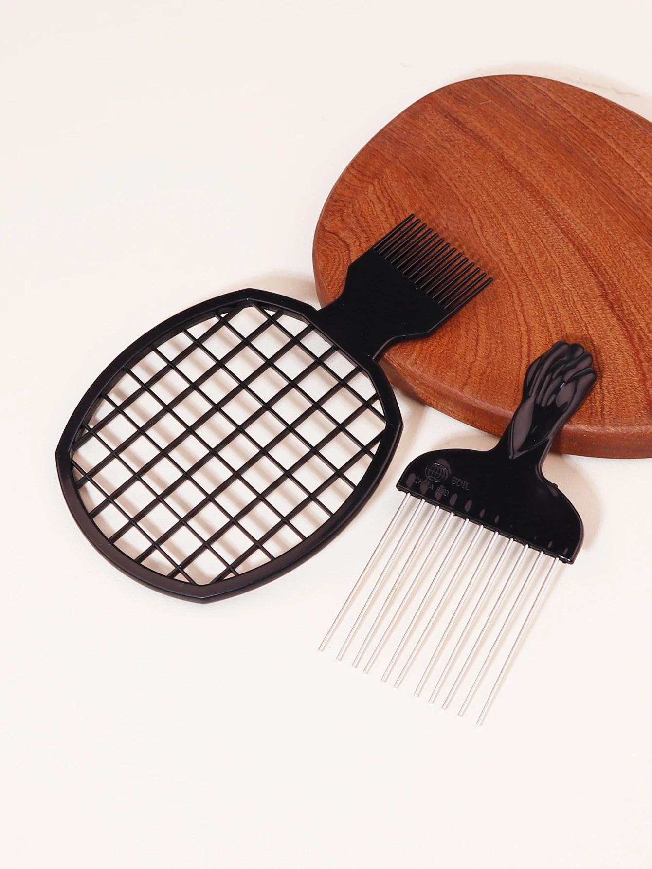 3 pieces of black metal hair salon men's dirty braids, African hair forks, combs, hair combing tools Special for real hair wigs