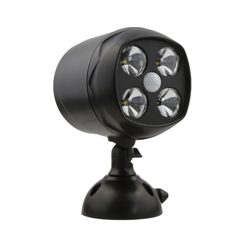 8W 4LED Motion Sensor Spotlights Outdoor Powered Wall Landscape Lighting Garden Security Spotlight Hot ﻿Garage Induction Light