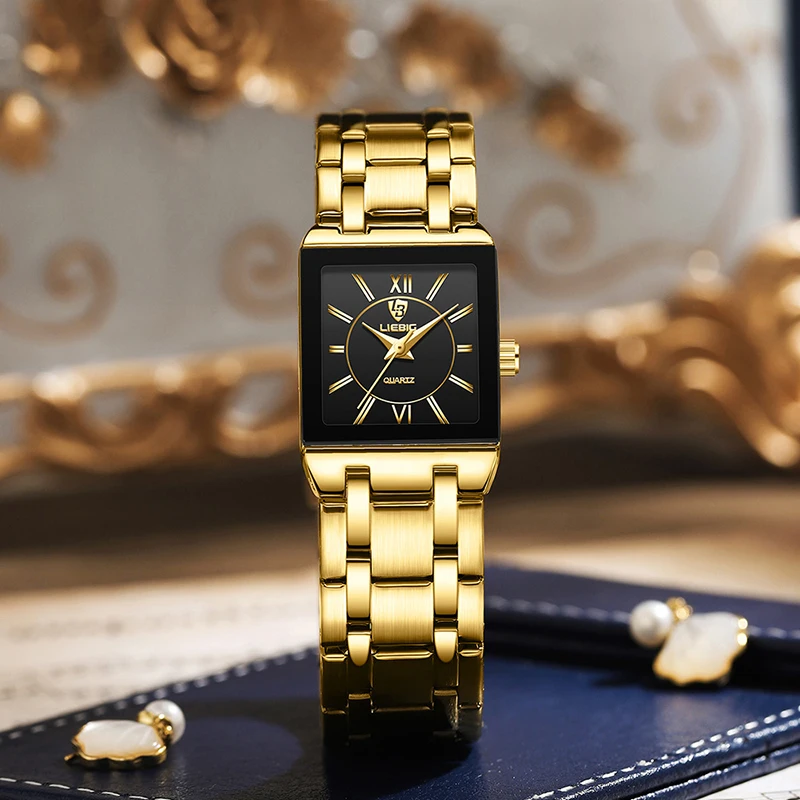 2022 Luxury Golden Quartz Wristwatches For Women Ladies Fashion 30m Waterproof Female Girl Watches Relogio Feminino Clock L1029