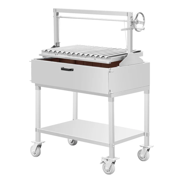 Outdoor Camping BBQ Grills Large Double-Station Santa Maria Steel Grill Indoor Outdoor Charcoal Kitchen Barbecue Rotisseri Area