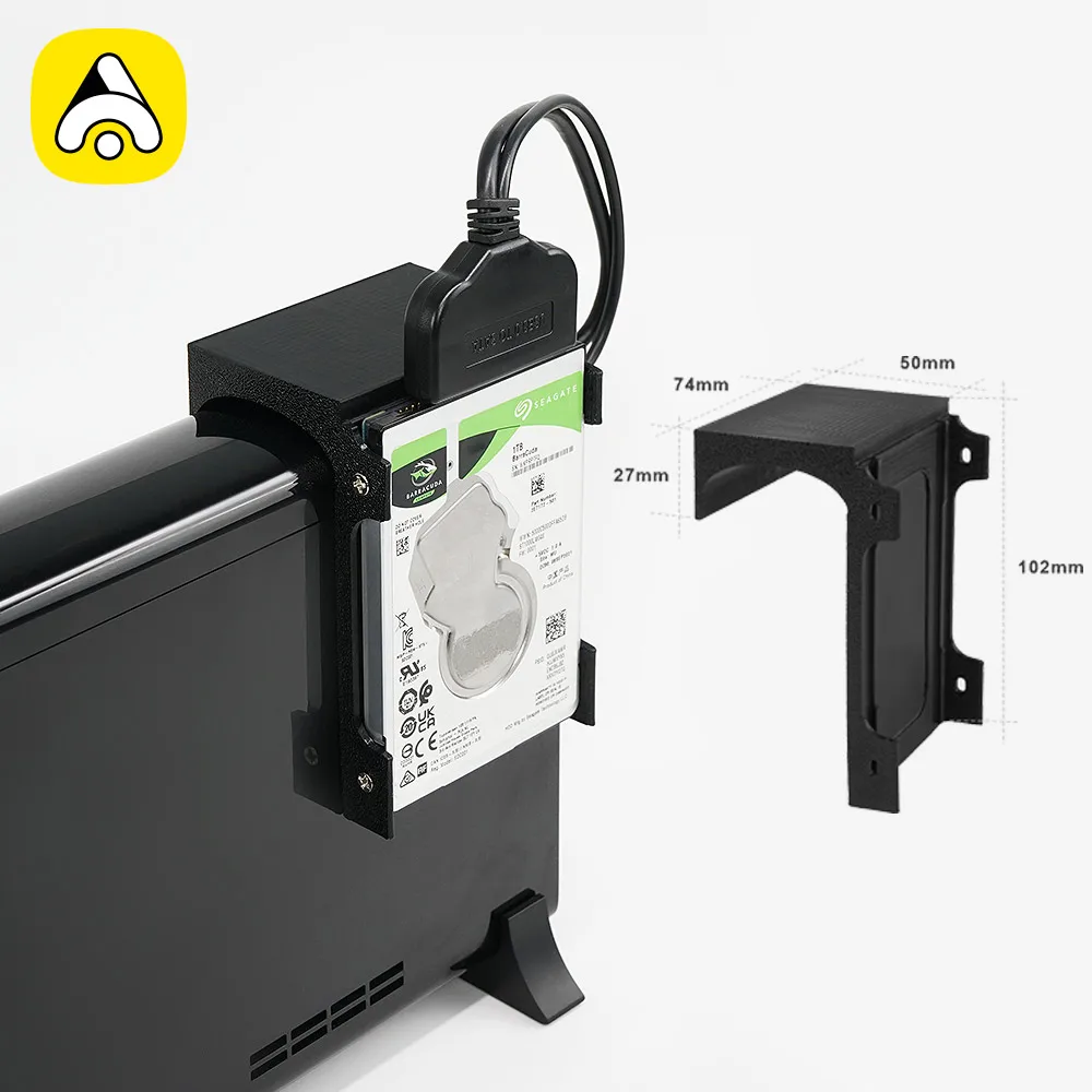 Apexneer 3D-gedruckter 2,5-Zoll-HDD-Ständer, Festplatten-Wandhalterung für Wii U Retro-Spielkonsole