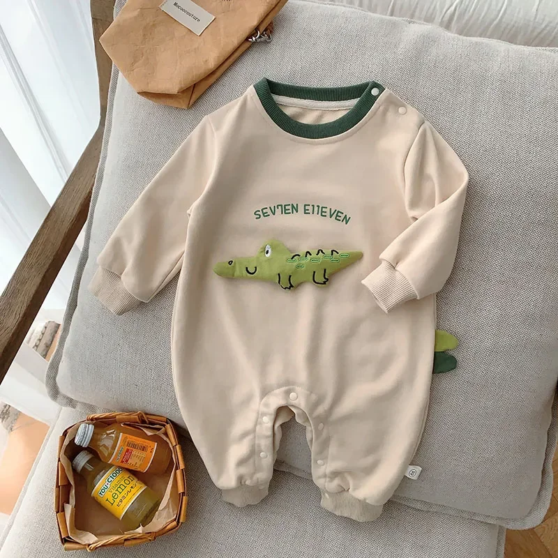 

Bardibess Autumn Cute Baby Boys Clothes Cartoon Crocodile Letter Toddler Girls Romper Baby girl clothes