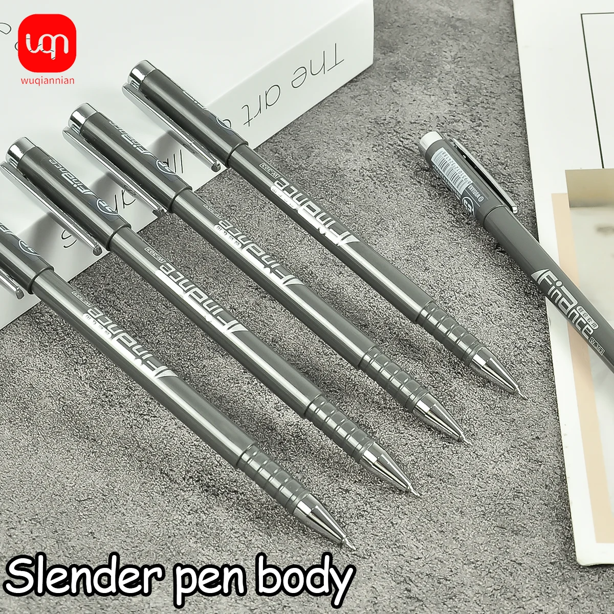WQN 3/6/12 pièces stylo à bille noir 0.25mm, encre à séchage rapide, l'encre noire ne bouge pas lorsqu'il est humide, bon pour l'écriture et les chocs