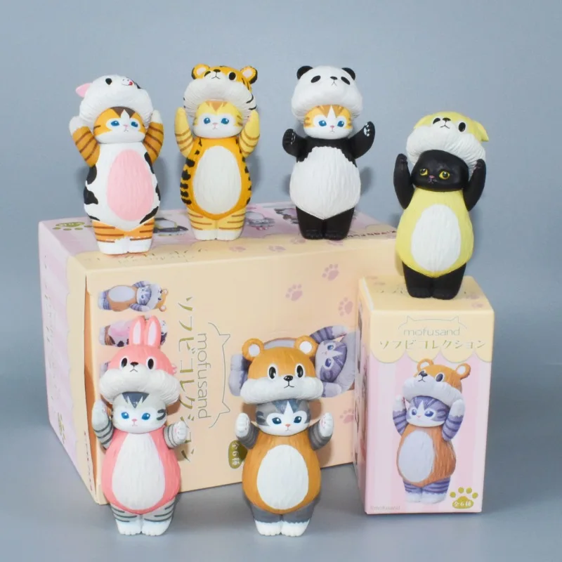 

Фигурка Kawai Animals Mofusand в слепой коробке, милая мини-фигурка Mofuseands 8 см, аниме-фигурка, модель, декор для рабочего стола, игрушки, подарки