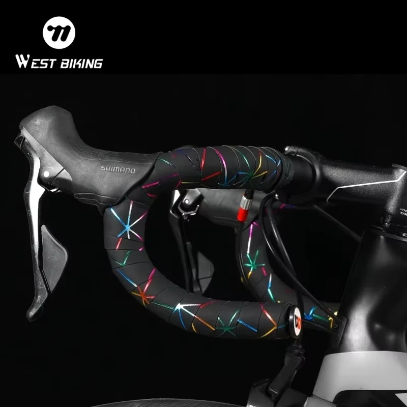 WEST BIKING Soft Bicycle Handlebar Tape EVA PU Bike Bar Tape Professional Cycling Damping Anti-Vibration Wrap With 2 Bar Plugs image 2