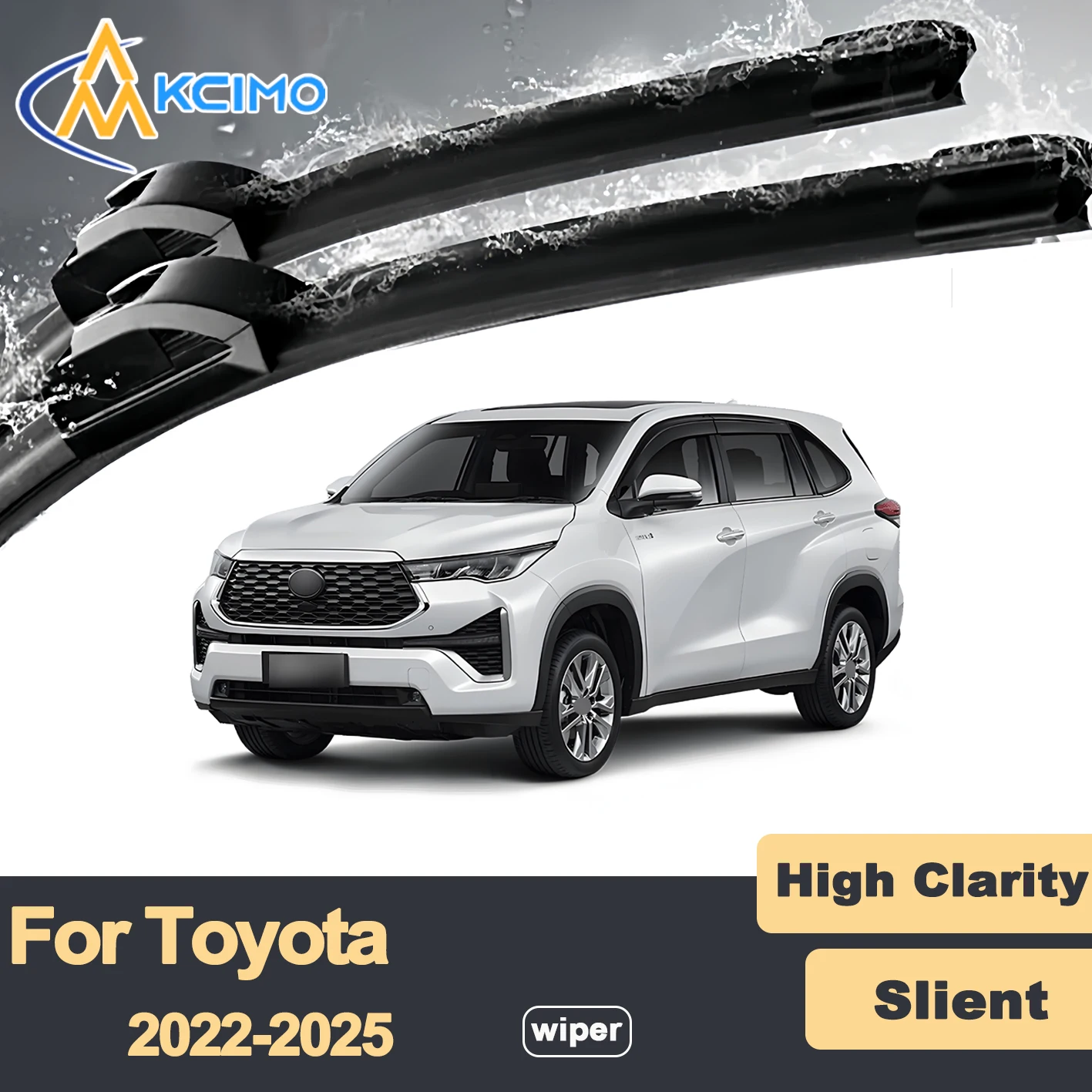 

Premium Rubber Durable Silent Windshield Wiper Blades 2pcs for Toyota Innova AG10 2022-2025 Kijang Zenix Invicto