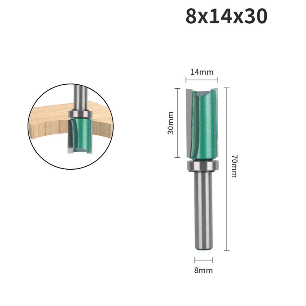 Milling Cutter Router Bit 1pcs 60-91mm 8mm Shank Double Edge With Bearing Woodworking Double-edged Power Tools