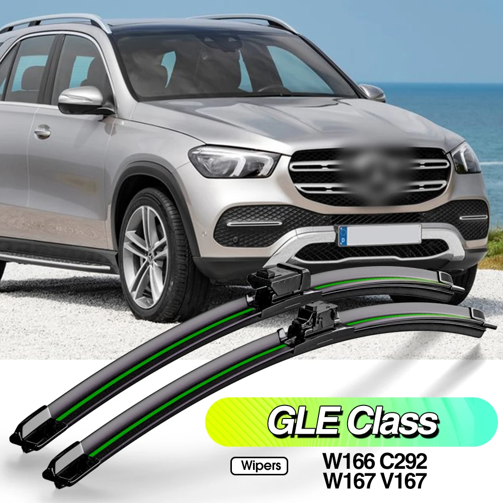 

For Mercedes Benz GLE Class W166 C292 W167 V167 2015-2023 2pcs Front Windshield Wiper Blades Windscreen Window Accessories 2015