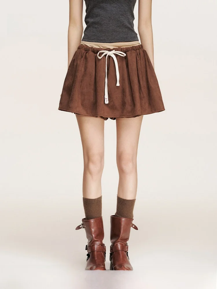 

Юбка Liilou Lazy Retro Floing из замши с цветными вставками, с высокой талией, А-силуэт, из полиэфирного волокна, повседневная, для работы, с цветочным принтом