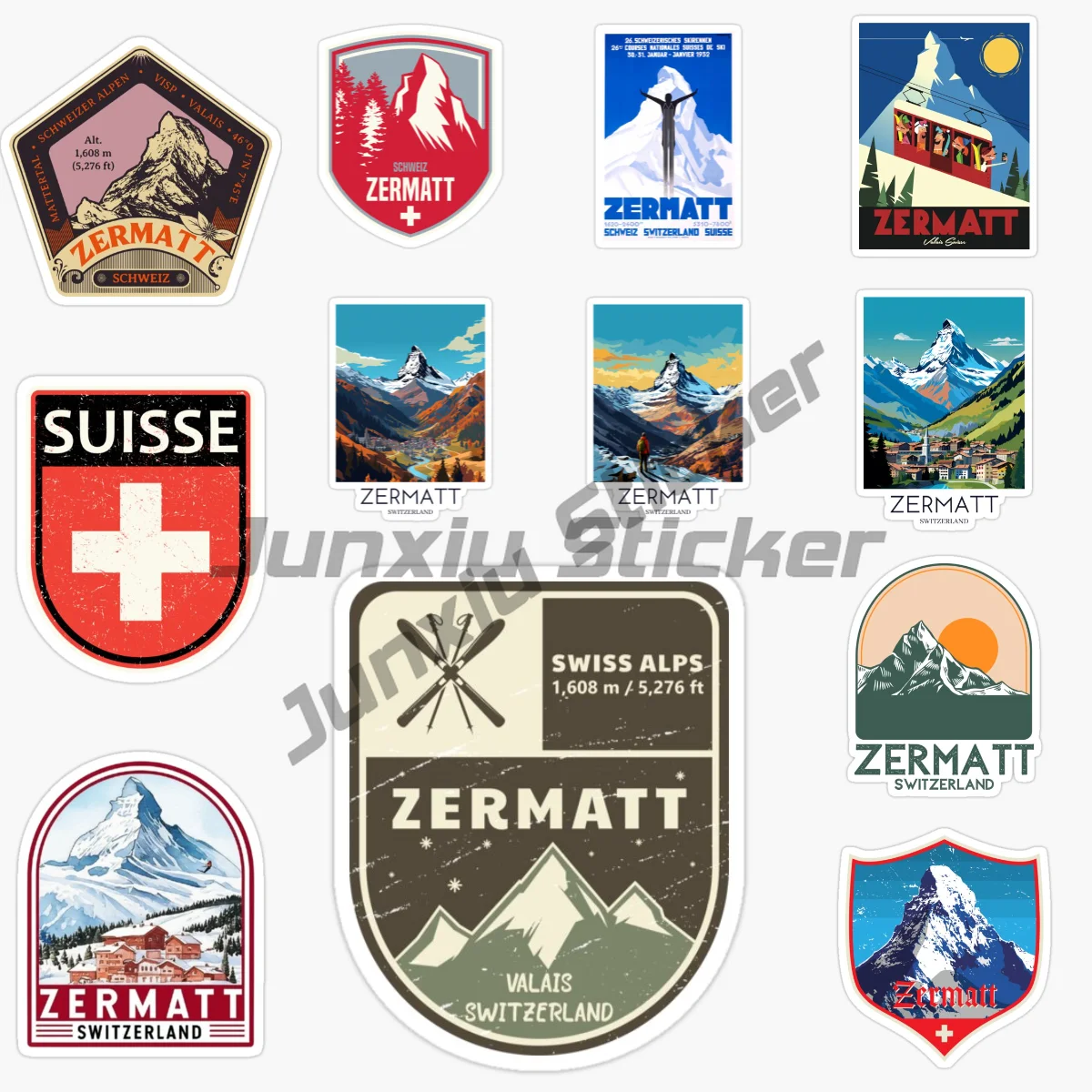 

Zermatt Switzerland Car Sticker Bumper Window Rear Windshield Laptop Styling Fashion Waterproof Cover Scratches Decoration Decal