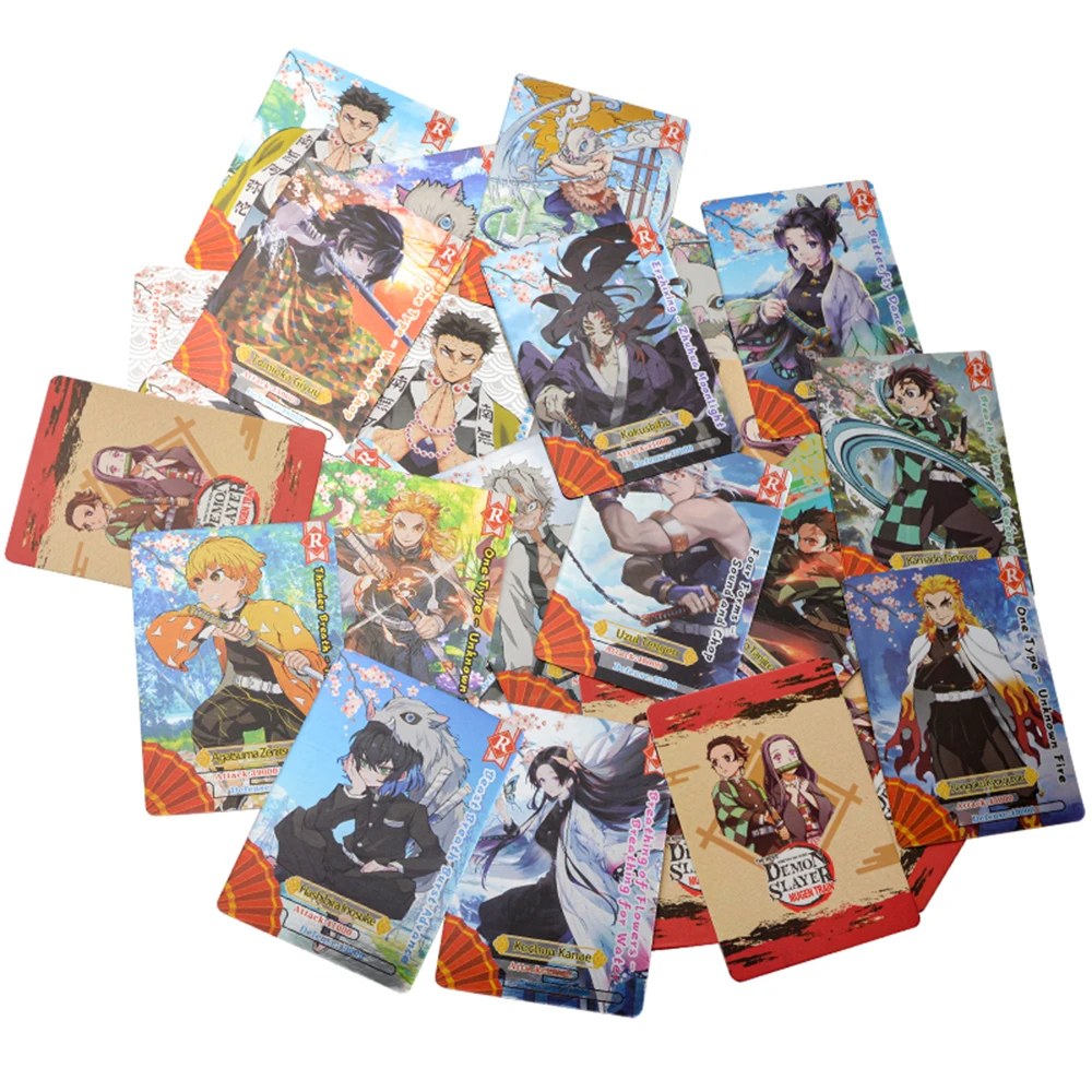 50-180PCS Flash Demon Slayer Cards Mugen Train SSP Card Ultra Rare Card Tanjirou Kamado Nezuko Character Collection Card