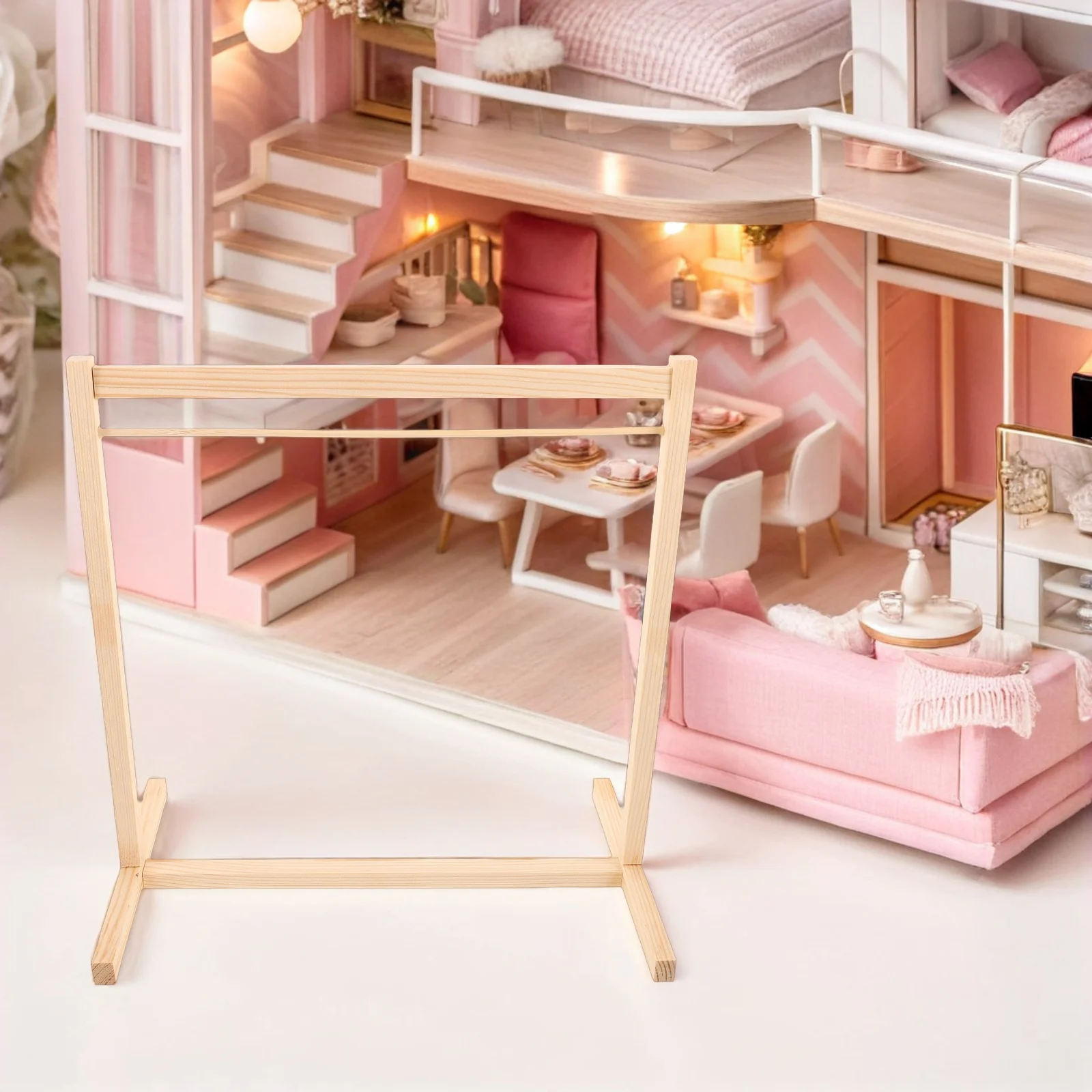 

2Pcs 30 Cm Wooden Miniature Hangers for Dollhouse Accessories and Stuffed Animal Outfit Displaying and Organizing