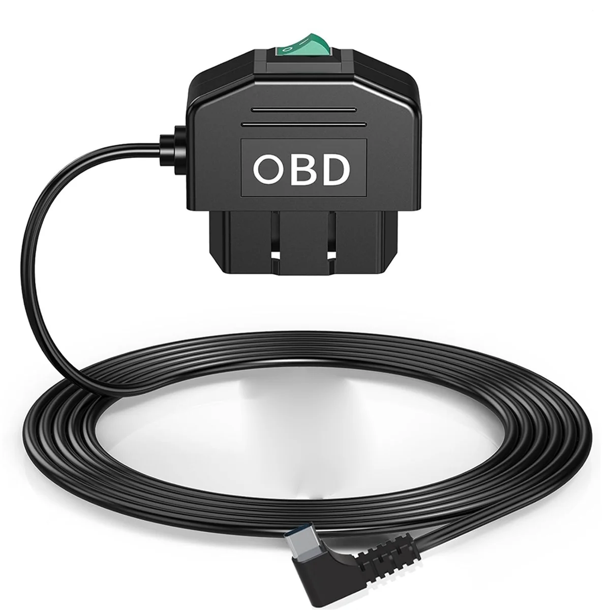 Dash Cam OBD Hardwire Kit,Dash Camera USB Type C Hardwire Kit with OBD Power Cable for Dashcam 12-24V to 5V/3A A009