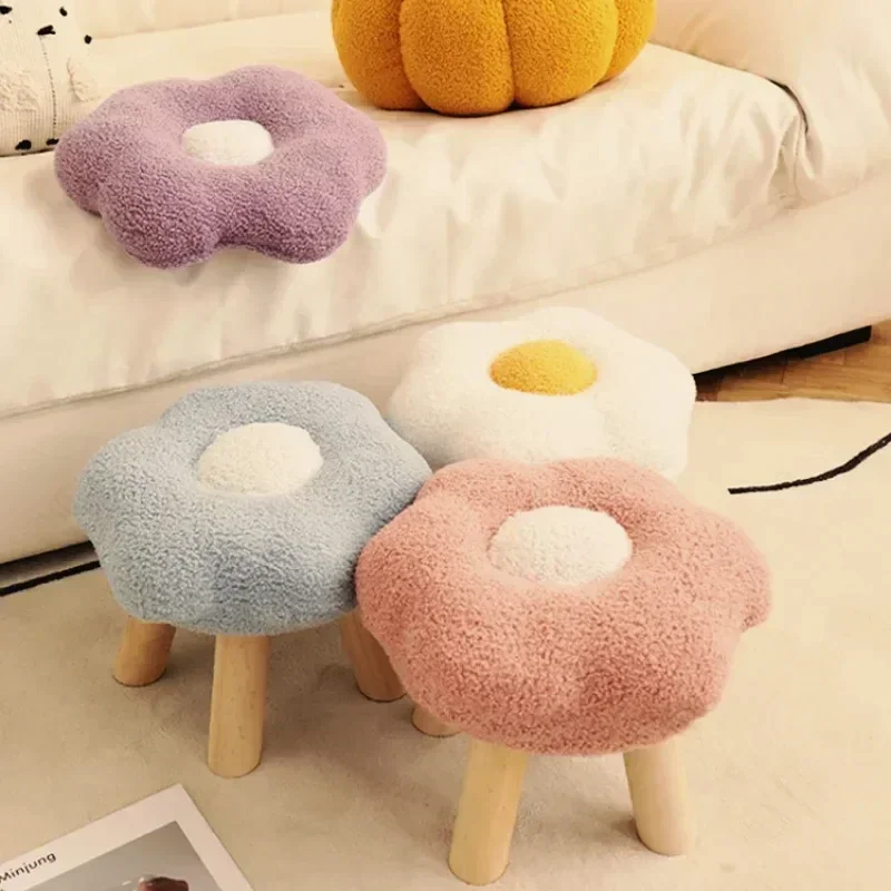 

Creative Flower Small Round Stool Colorful Endurable Ottoman Hallway Shoes Changing Stool Home Decor Bench Stylish