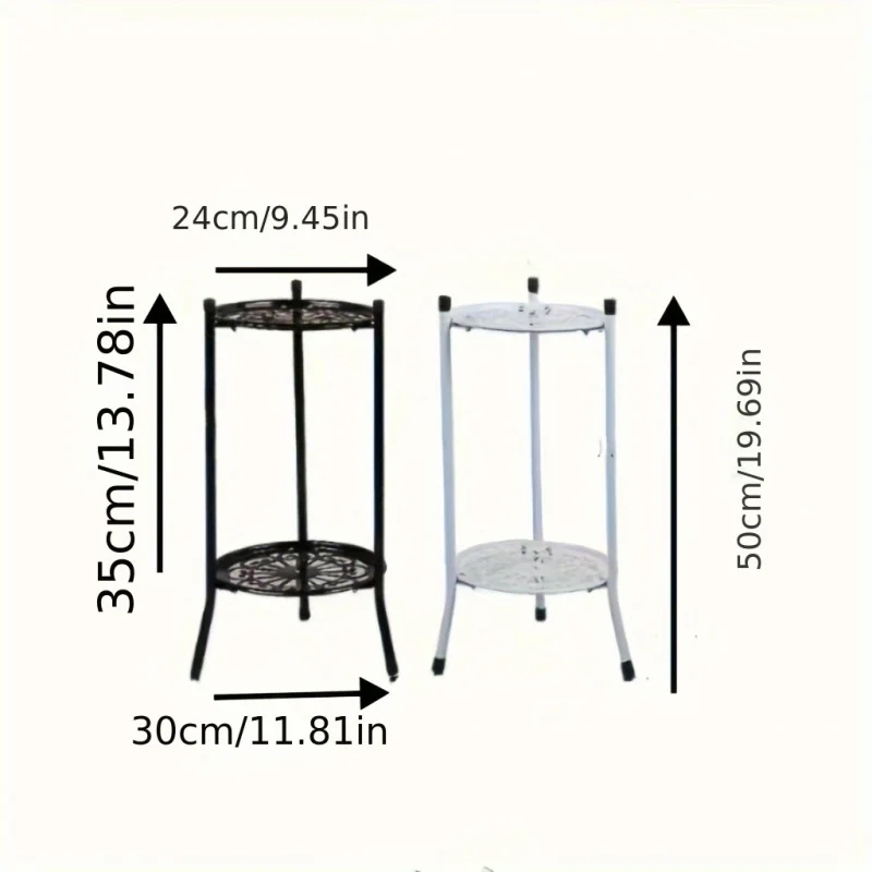 1 Pack, 2-Tiered Tall Plant Stand Metal Plant ShelfSupports Rack For Indoor Outdoor Home Decoration