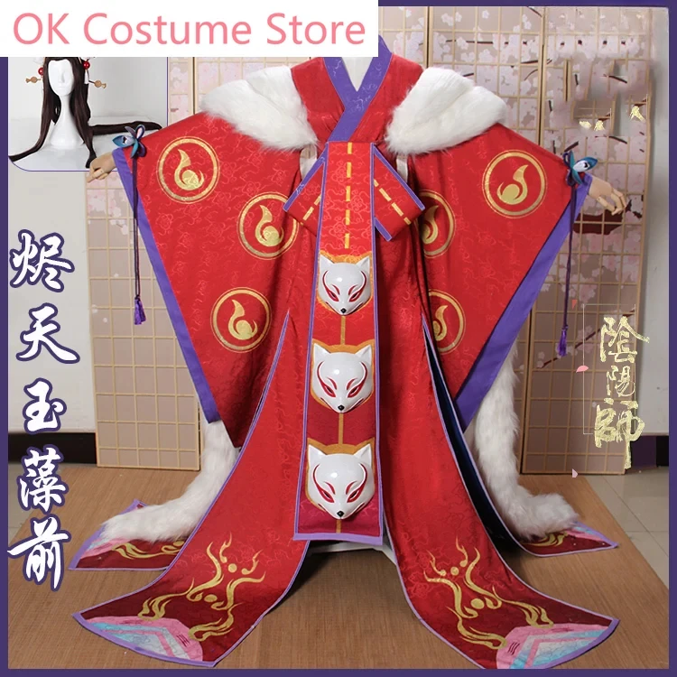 Anime! Onmyoji Jinten Tamamonomae SP Shikigami Gorgeous Game Kimono Cosplay Costume Halloween Carnival Suit NEW