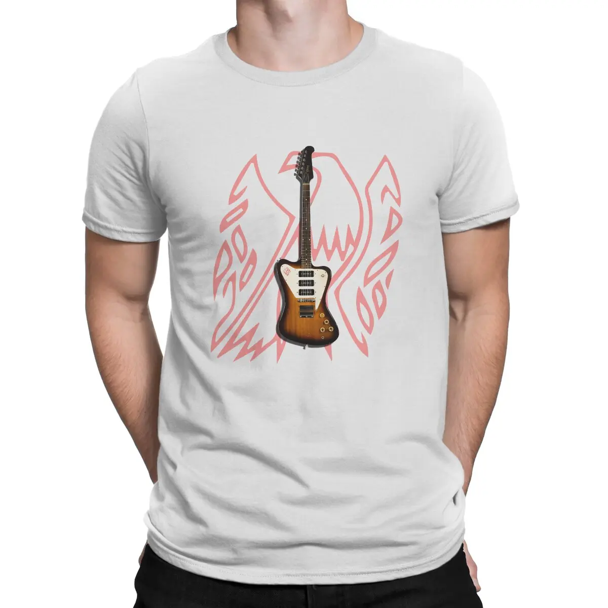 The Firebird Classic Guitar TShirt For Male Bass Guitar Rock Music Clothing Novelty Polyester T Shirt Soft