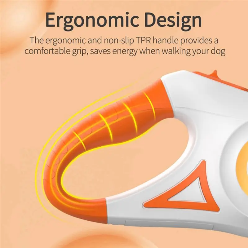 

HLZS-5M Retractable Dog Leash With LED Flashlight, Durablenylon Lead, Adjustable Control For Pet Walking And Running