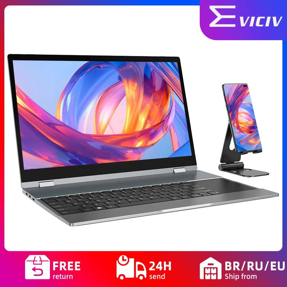 eviciv 156 monitor portatil sem fio lapdock touchscreen 1080p hdr com teclado para samsung oneplus huawei dex android phone 01