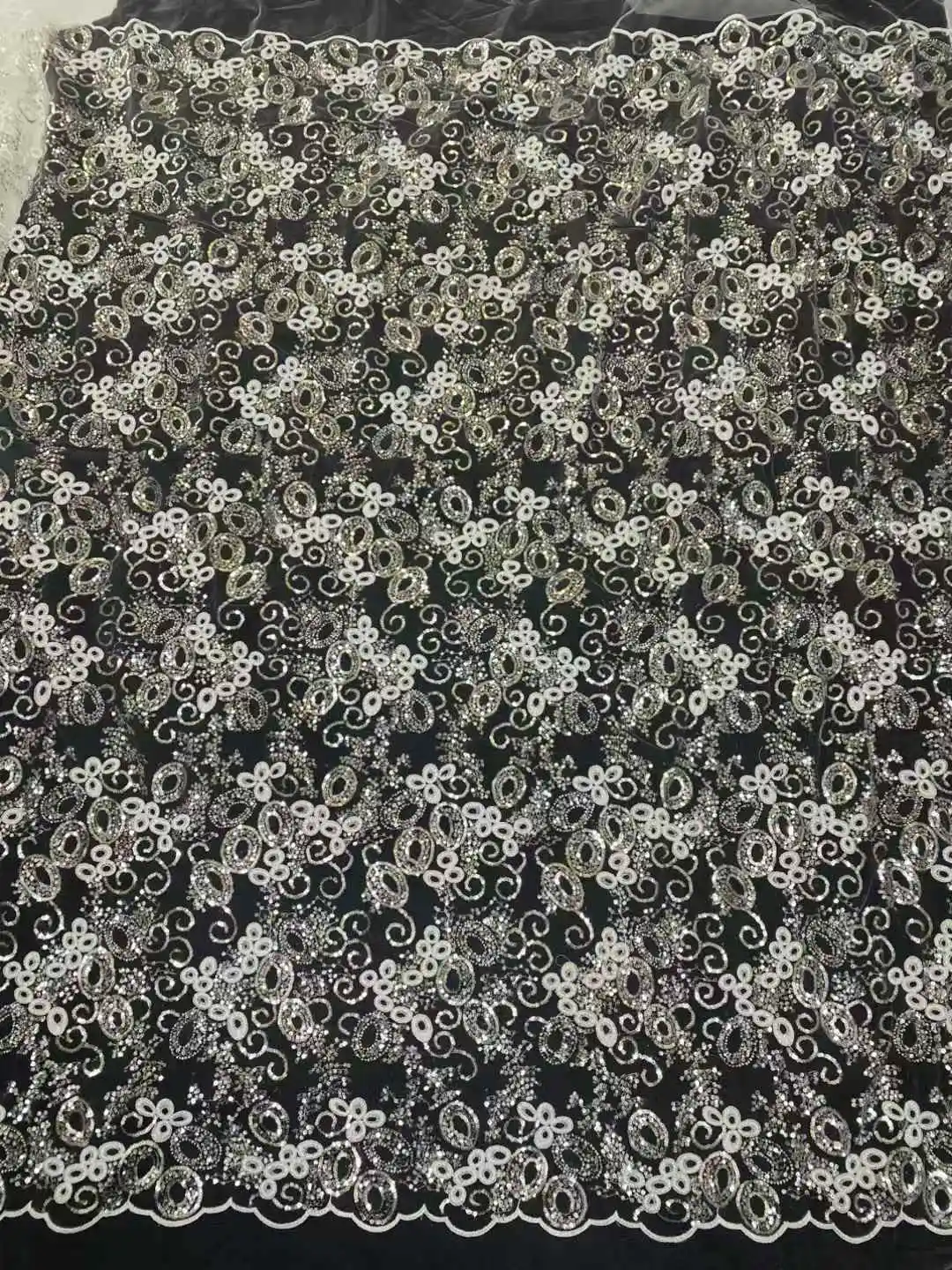 파란색 아프리카 튤 레이스 원단 2025 프랑스 네트 스팽글 원단 재봉 자수 신랑 레이스 튤 메쉬 나이지리아 파티 드레스