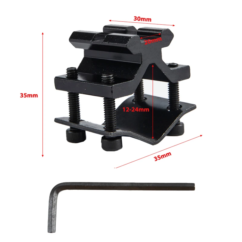 التكتيكية قابل للتعديل السكك الحديدية 20 مللي متر برميل محول تركيب لنطاق مصباح يدوي الليزر #1