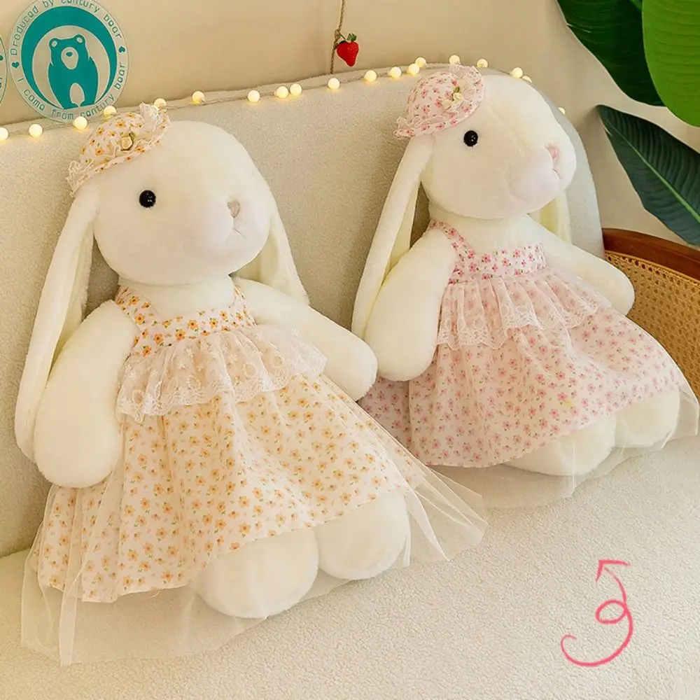 

Stuffed Animal Skirt Rabbit Doll Lop Rabbit Floral Skirt Kapok Rabbit Plush Toys Kawaii Cute Bunny Stuffed Doll Friends