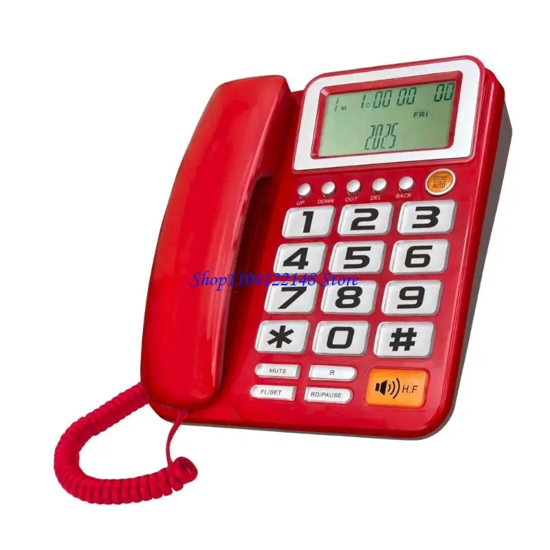 P9FA Corded Landline Phone Big Button Landline Phone Call Display Fixed Telephone