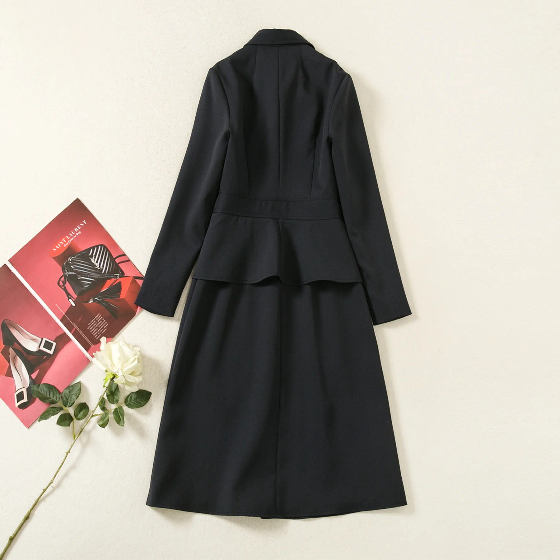 خريف شتاء جديد الأميرة كيت ميدلتون معطف فستان طويل الأكمام خندق معطف المرأة مكتب سيدة فساتين خمر