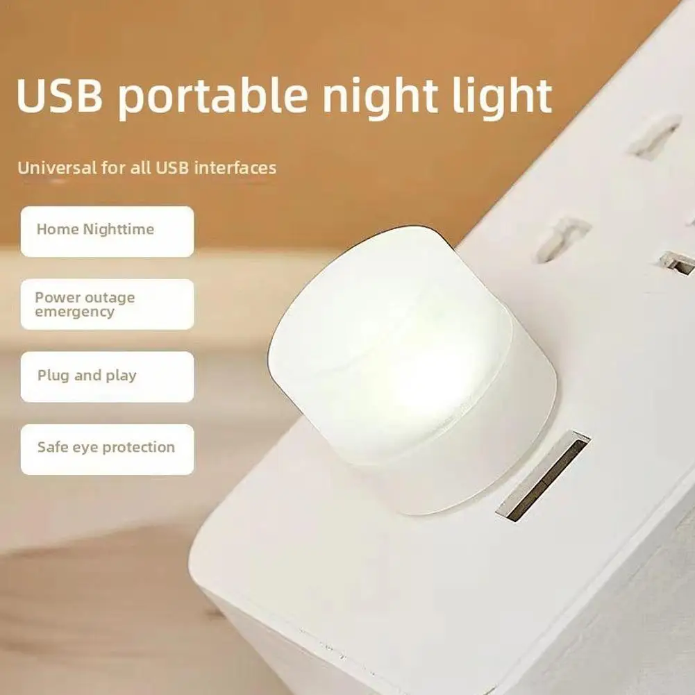 

Mini USB Night Light Bulbs Warm White Eye Protection Book Reading Light USB Plug PC Mobile Power Charging LED Lamp