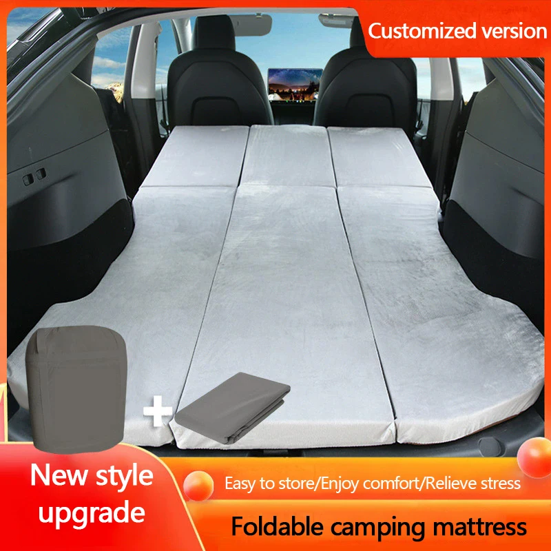 The non-inflatable SUV car mattress is suitable for the Tesla modelY/3 trunk camping sleeping car mattress
