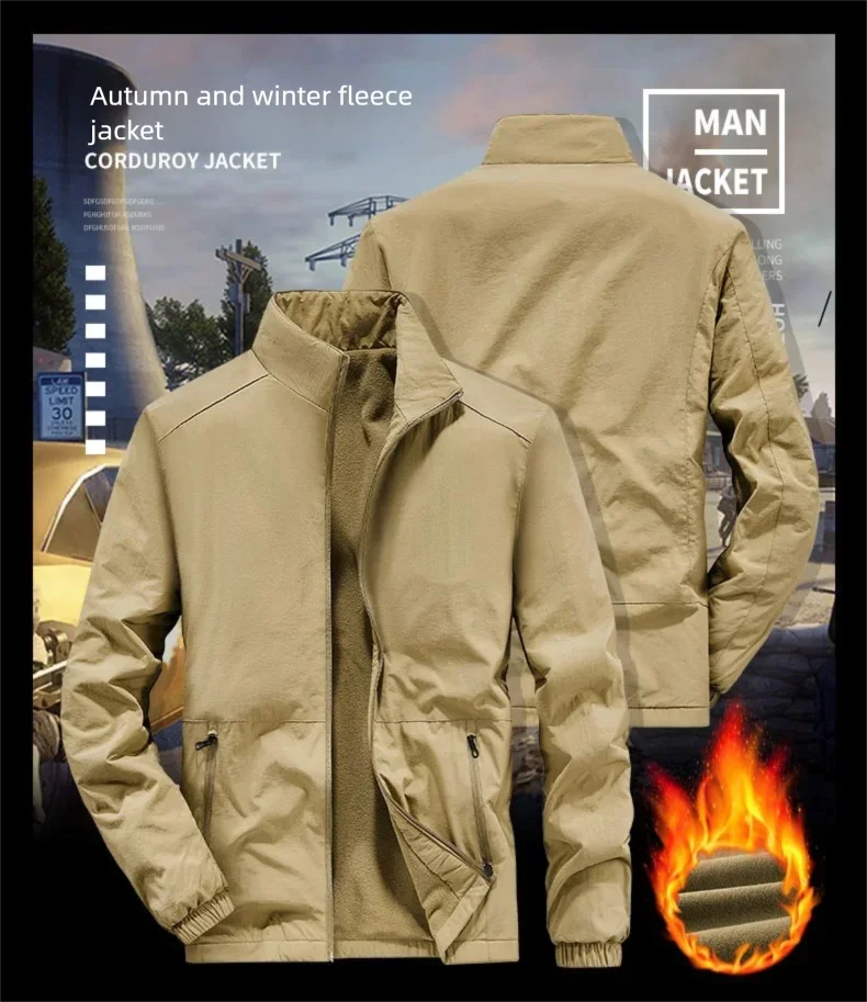 Giacca in pile da uomo piumino spesso e caldo per l'autunno e l'inverno giacca da lavoro sportiva antivento da esterno abbigliamento casual da uomo