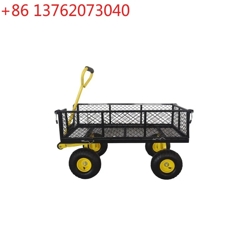 

Yellow Garden Cart Folding Utility Wagon with Heavy Duty Garden Cart 500 pounds 900 pounds 1200 pounds capacity