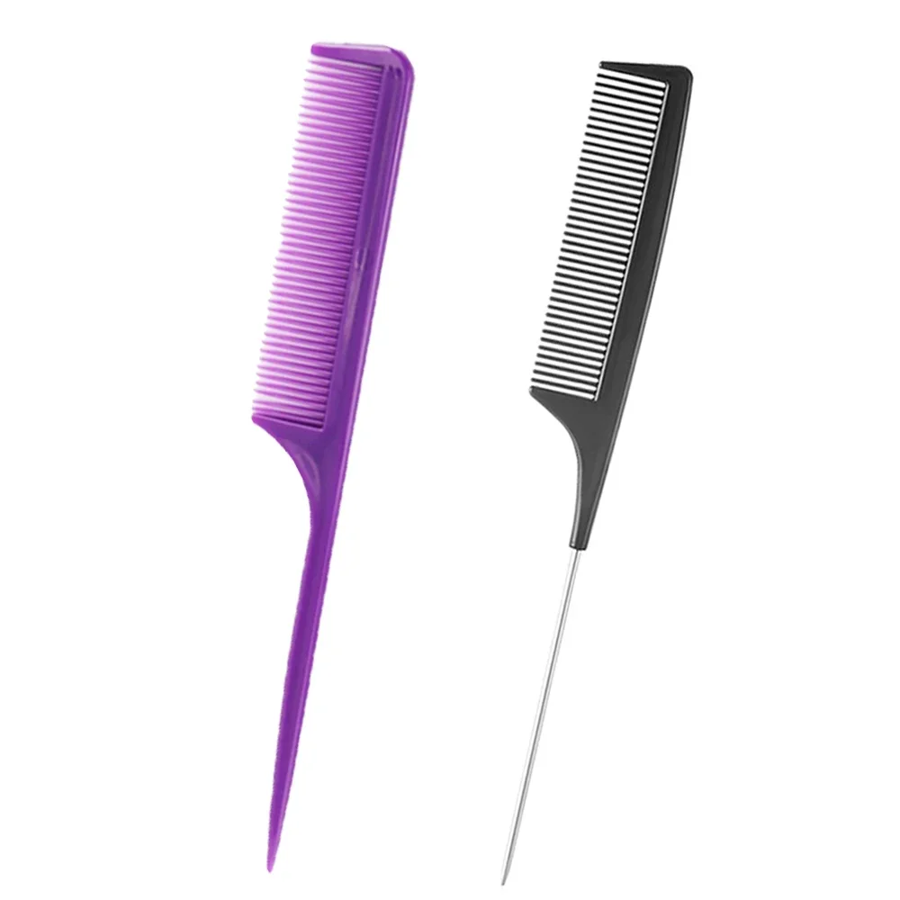 Stainless Steel Pointed Tail Hair Professional Hair Comb Hair Brush Salon Hair Styling Tool Hair Comb Special for Real Hair Wigs