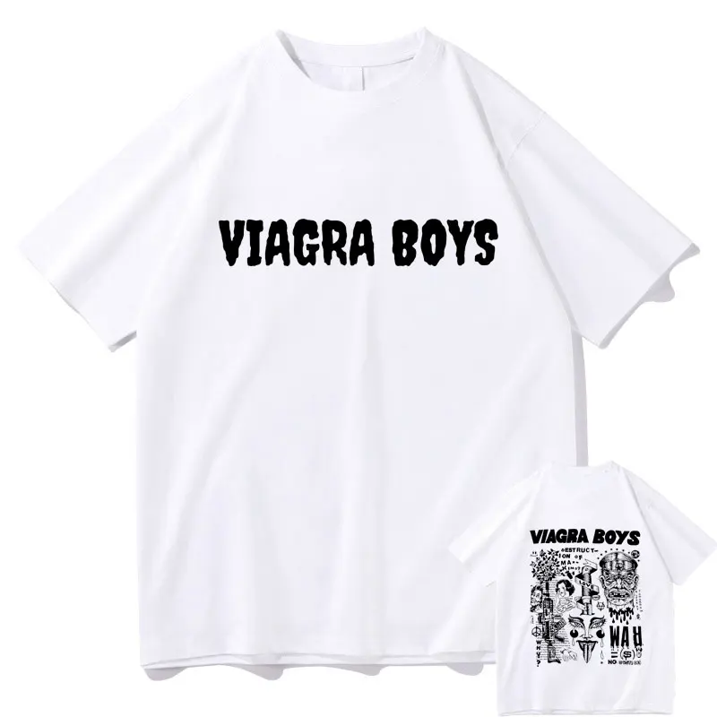 Swedish Punk Band Viagraboys Graphic Print Tshirt Men Women Gothic Vintage Rock T Shirts Male Cotton Casual Oversized T-shirts