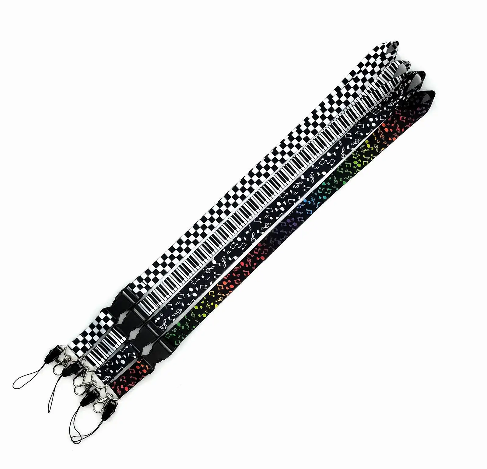 Disney Musical Note piano Lattice Neck Strap Keychain Cellphone Straps ID Badge Holder DIY Hanging Rope Mobile Accessories