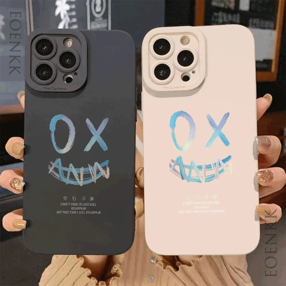 

Fashion Personality Silicone Phone Case For iPhone 15 14 13 12 11 16 Pro Max XR X XS 14 15 Plus 12 13 Mini Lens Protection Cover