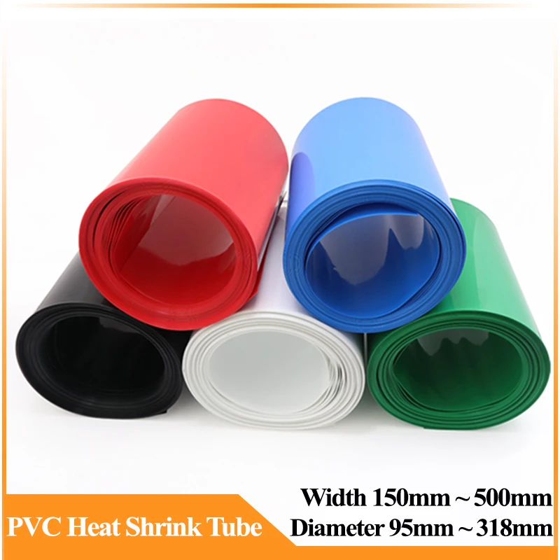 

1m 18650 Lip Battery PVC Heat Shrink Tube Pack Width 150mm ~ 500mm Insulated Film Wrap lithium Case DIY Protector Cable Sleeve