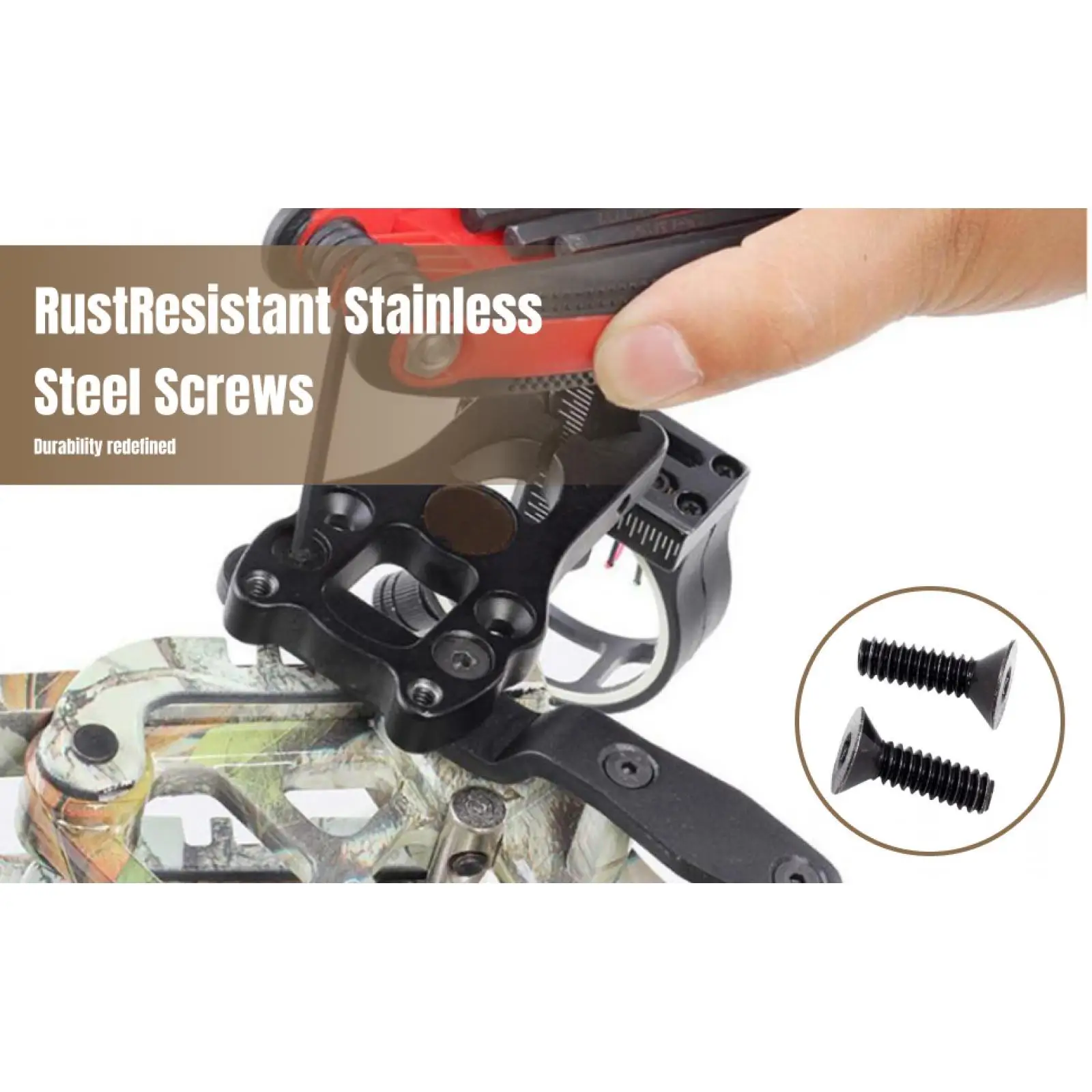 Bow Fixed Sight Thread Adapter Stainless Steel Archery Equipment Stabilizer Screw for Outdoor Hunting