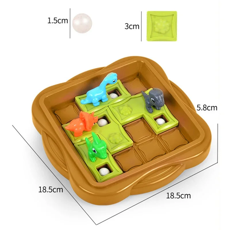 어린이 공룡 모험 미로 퍼즐 장난감, 슬라이딩 볼 챌린지 게임, 생각 논리 보드 게임, 어린이 교육용 퍼즐 장난감