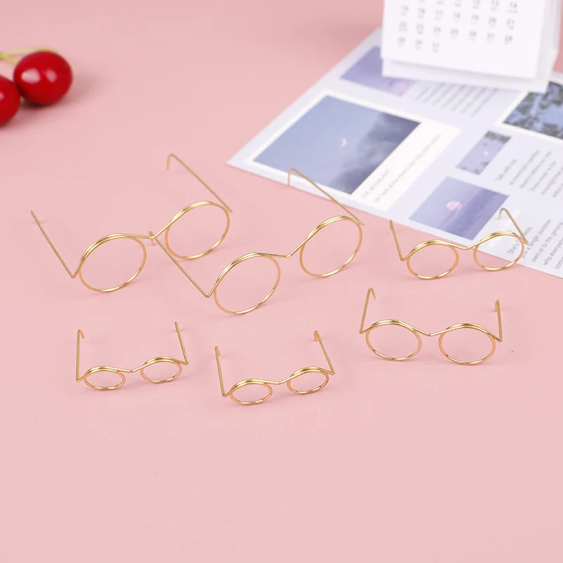 Mini lunettes rondes dorées, 10 pièces/paquet, cadre sans lentille pour beurre, accessoires de décoration