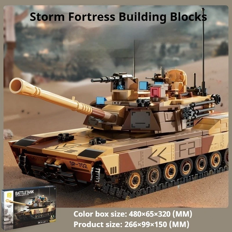 

World War II chariot Tiger King Heavy Tank Car Boy Building Blocks Armored Vehicle Model Toys Small Particle Ornaments Gift