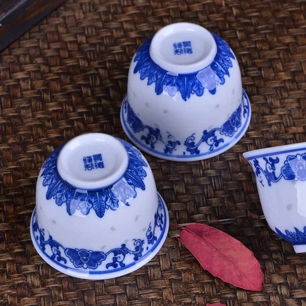 

2 Pcs China Tea Cup Chinese Retro Cups Vintage Style Teacup Kung Fu Porcelain Ceramic