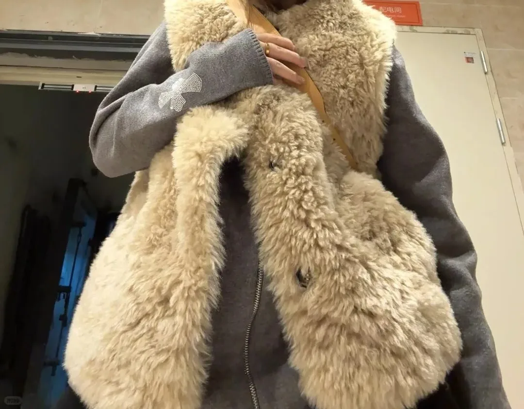 

Vests Waistcoats Thick Womens Adults Winter Fleece Quilted Wide Relaxed Cozy Anti-Freezing Minimalist Layered Warm Urban Vintage