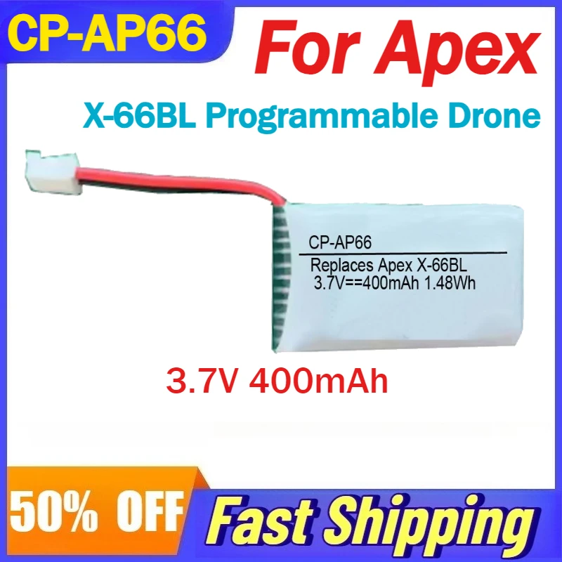 

3.7V 400mAh CP-AP66 Lithium-ion Battery For Apex X-66BL Programmable Drone Batteries Accessories